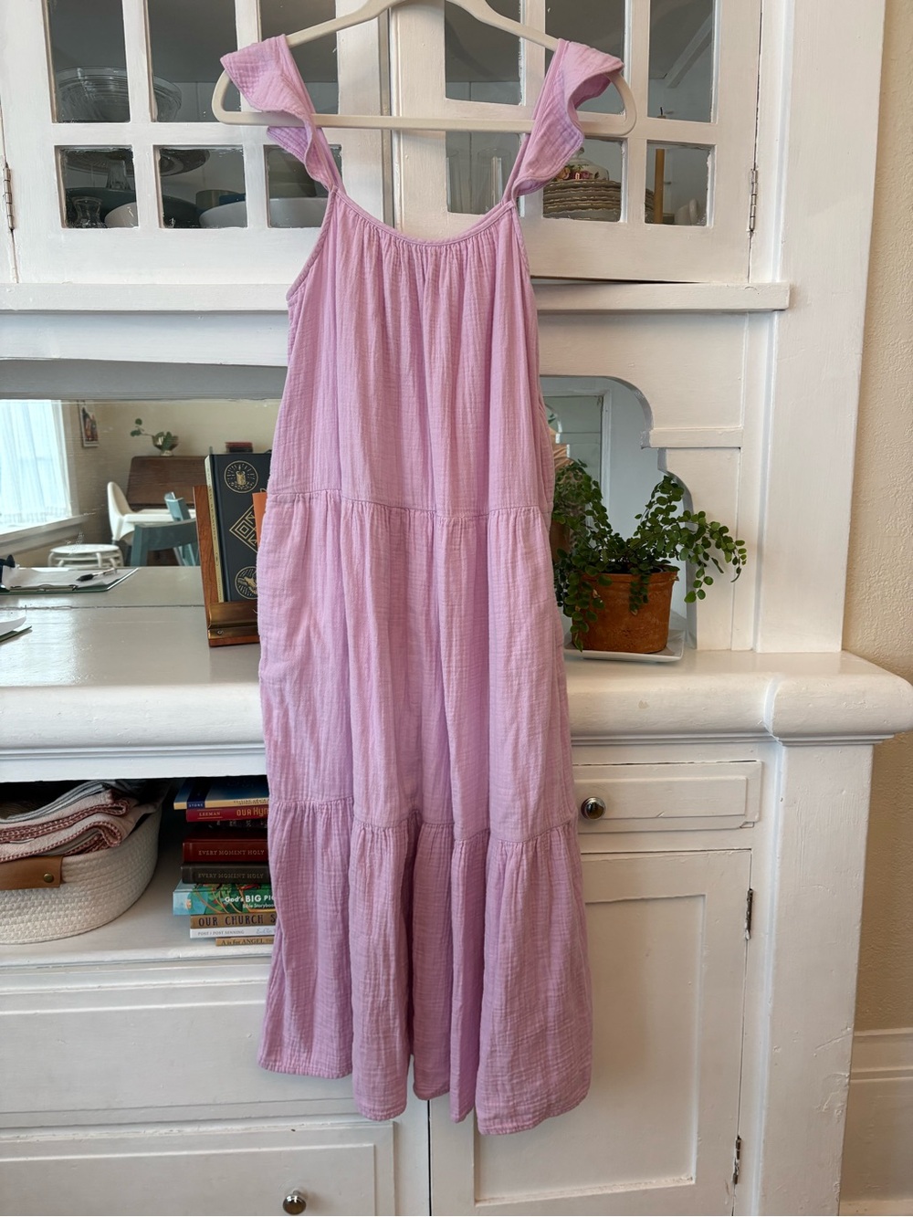 J. Crew Soft Lilac Gauze Midi Dress